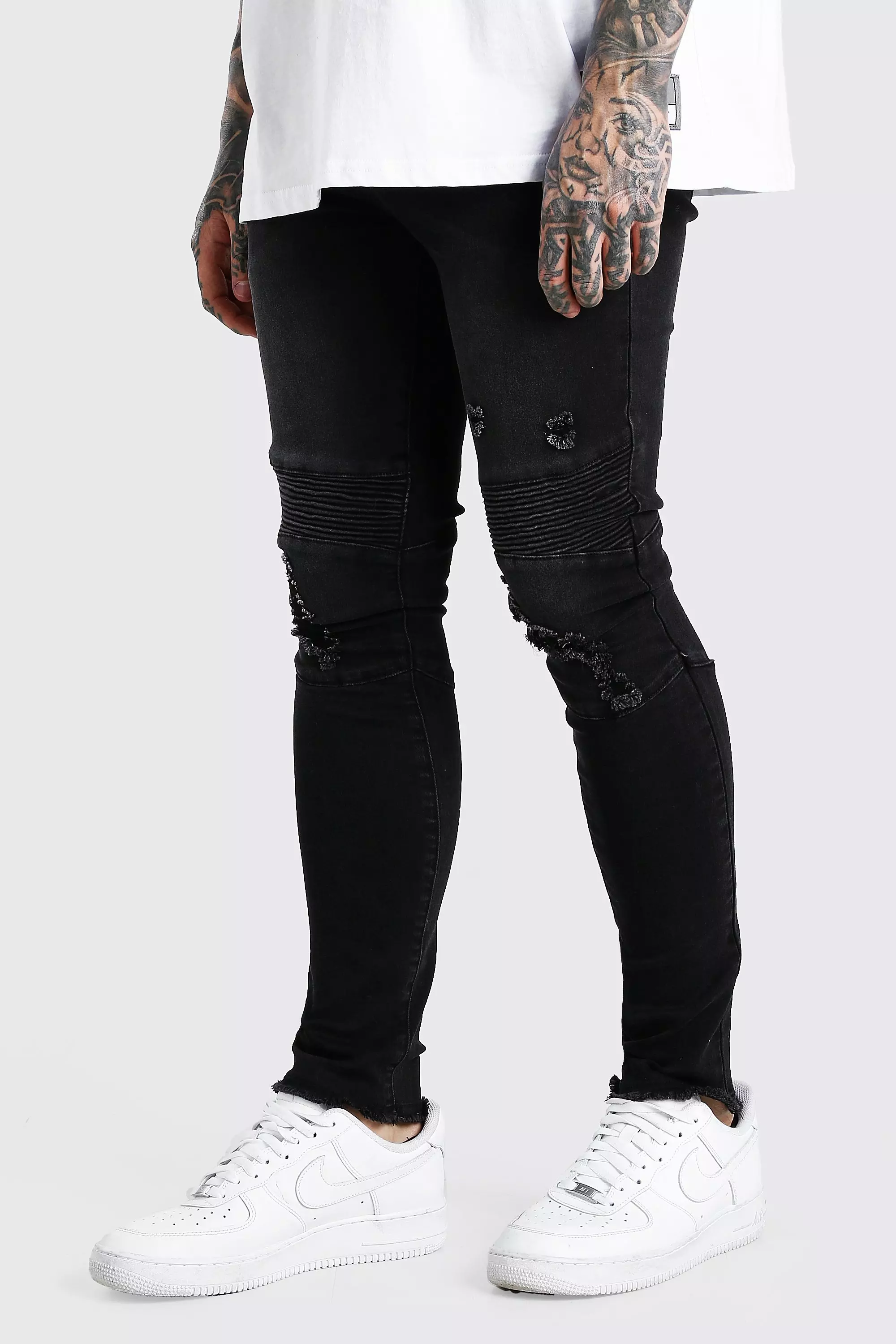 Sik silk best sale black ripped jeans